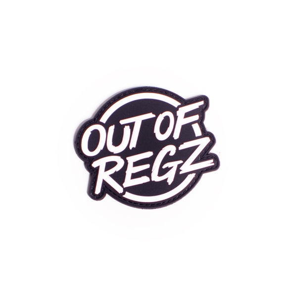 Out of Regz Logo PVC Patch, White